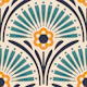 Vintage Floral Scallop in Green Yellow - S