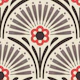 Vintage Floral Scallop in Gray Magenta - S