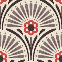 Vintage Floral Scallop in Gray Magenta - L ταπετσαρία