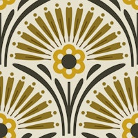 Vintage Floral Scallop in Muddy Green - L ταπετσαρία