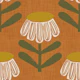 Retro Floral Burnt Orange