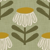 Retro Floral Sage papel pintado