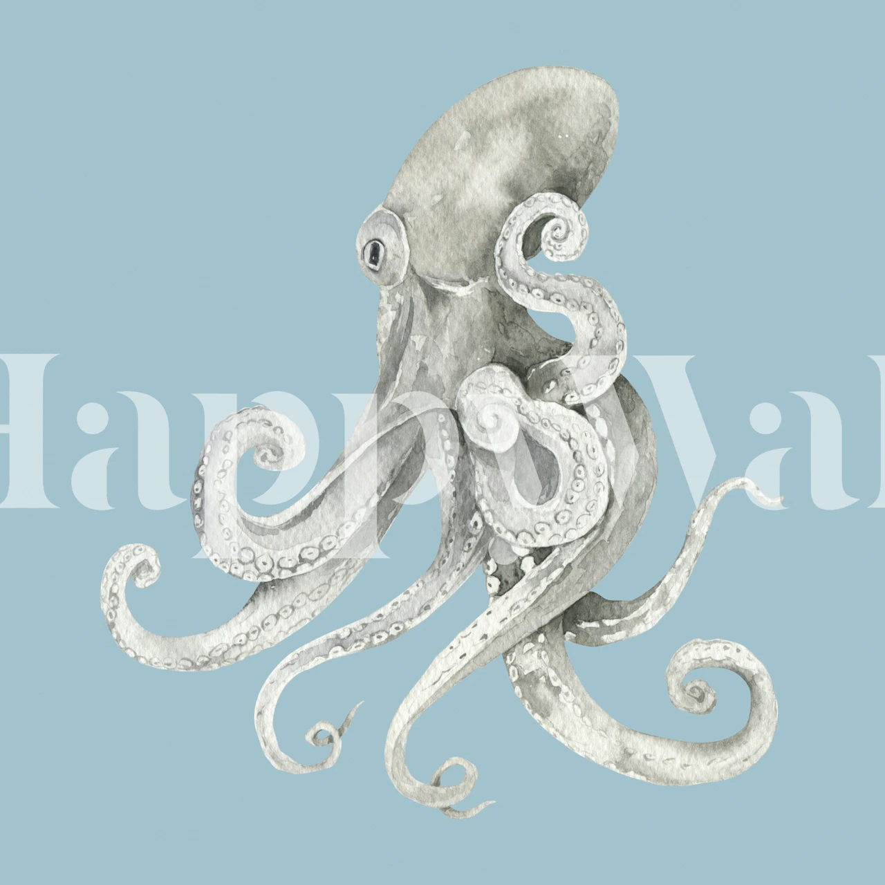 Common Octopus wallpaper in a modern room
