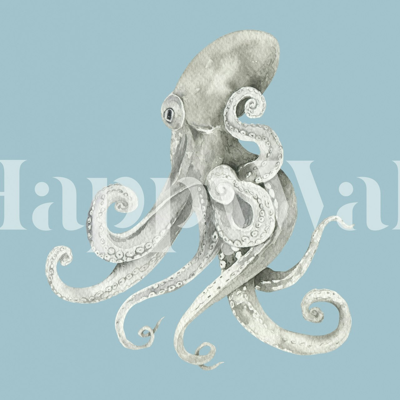 Common Octopus wallpaper in a modern room
