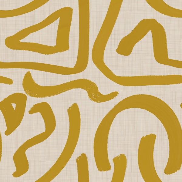 Retro Mustard Scribbles