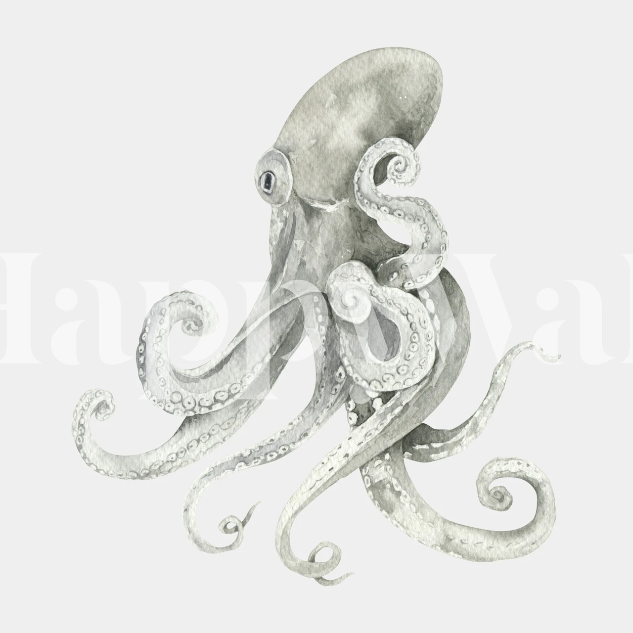 Tapet med Octopus with Flowing Tentacles