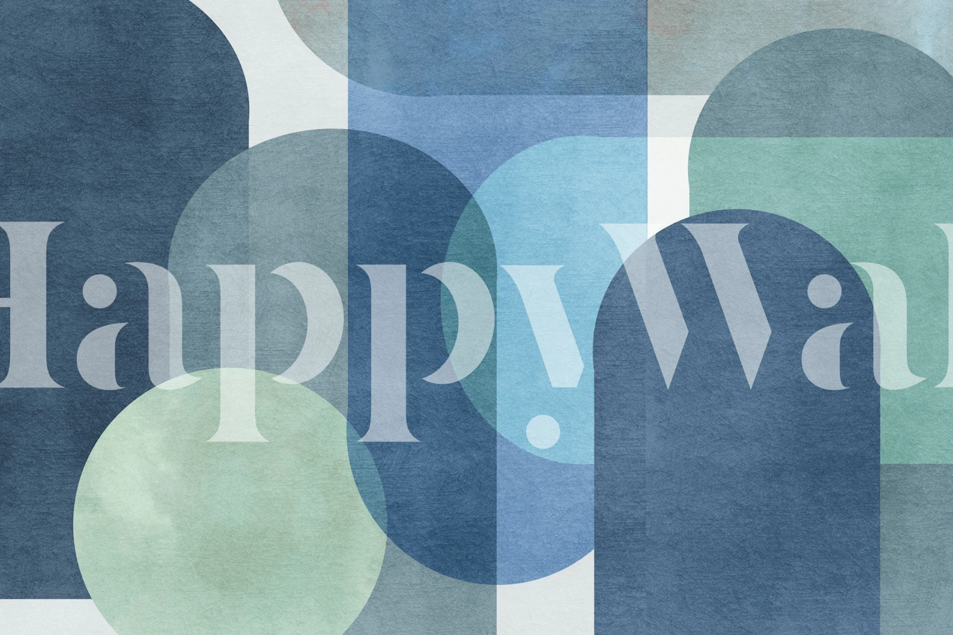 Papel de parede Modern Blue Shapes em um quarto