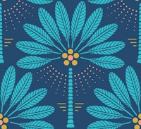 Palm Trees with Fruits - Bright Blue carta da parati