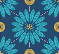 Palm Terrace - Bright Blue tapete