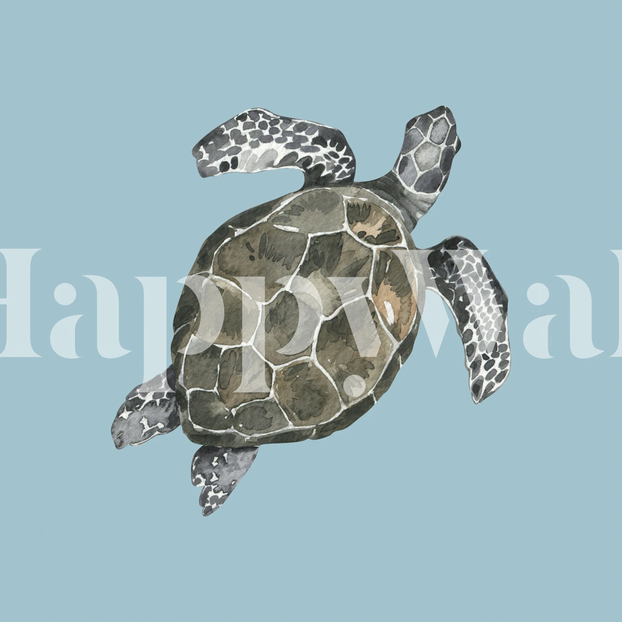 Sea Turtle Swimming Peacefully Tapete in einem Raum