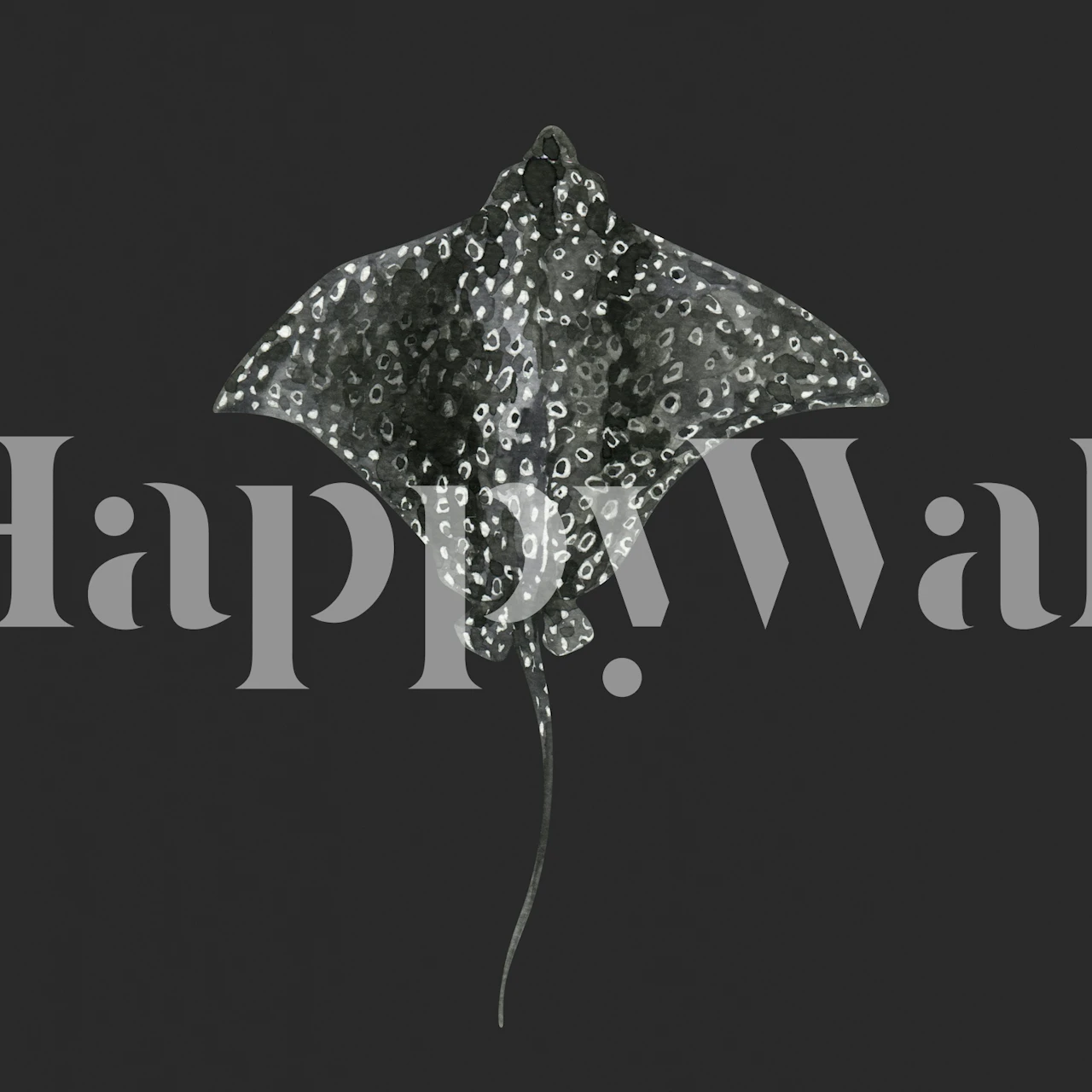 Spotted ray illustration on dark background wallpaper