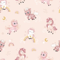 Unicorn Melodie - peach behang