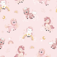 Unicorn Melodie - pink behang