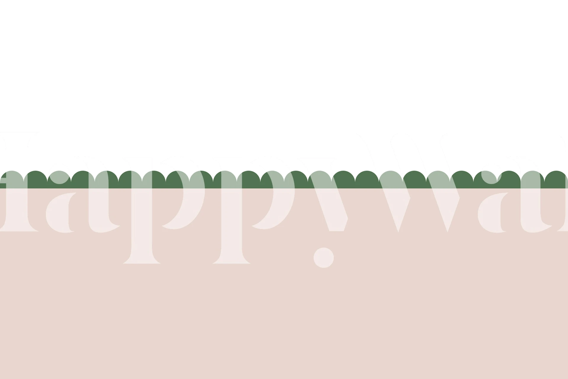 Pink and green scallop edge wallpaper in a room