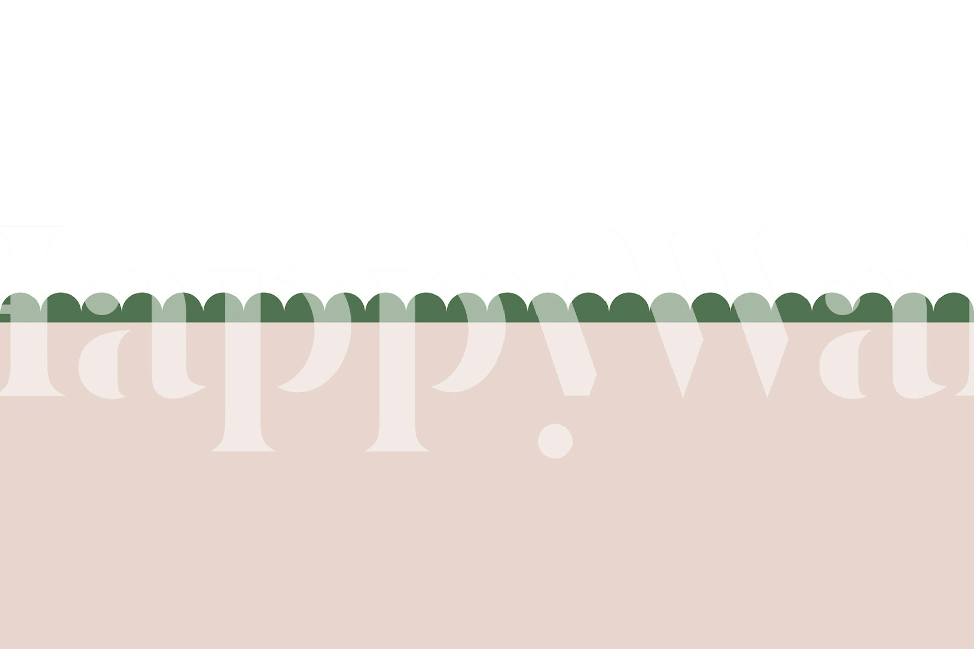 Rum med Pink and Green Scallop Edge tapet