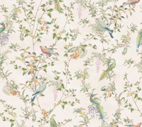 Floral vines & chinoiserie garden birds I tapete