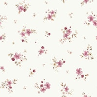 Floral Solveig Mauve on OffWhite papiers peint