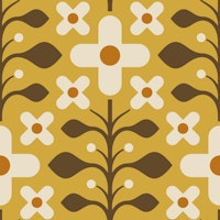 Geometric Flower Harmony in Yellow - L wallpaper