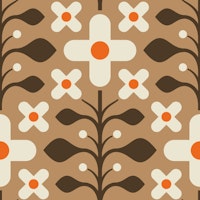 Geometric Flower Harmony in Brown - L wallpaper