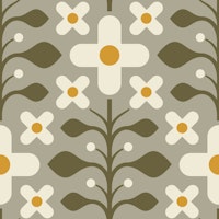 Geometric Flower Harmony in Green - L wallpaper