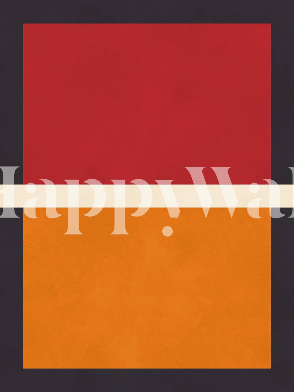 Bold geometric shapes in red and orange over a dark background wallpaper