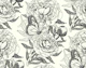 Peonies and butterflies off white and umber