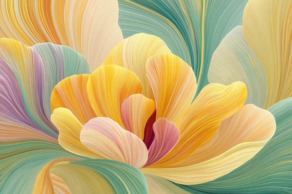 Flora Waves - Yellow