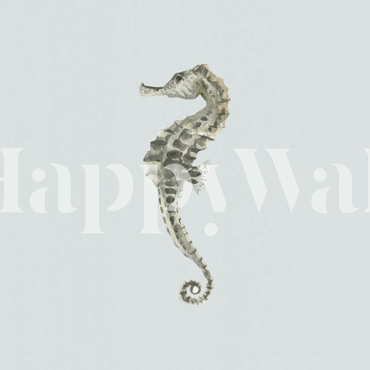 Seahorse illustration in neutral colors on a soft background wallpaper