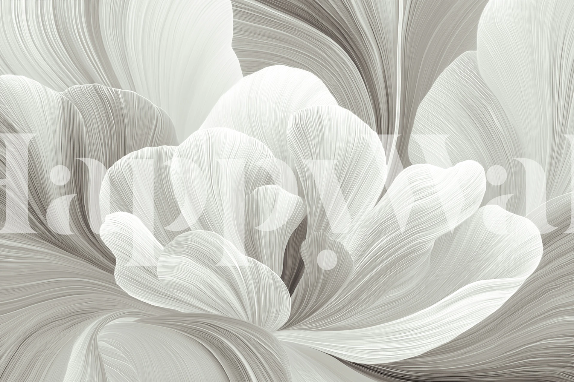 Tapeta Flora Waves Gray w pokoju