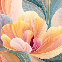 Flora Waves - Magenta behang