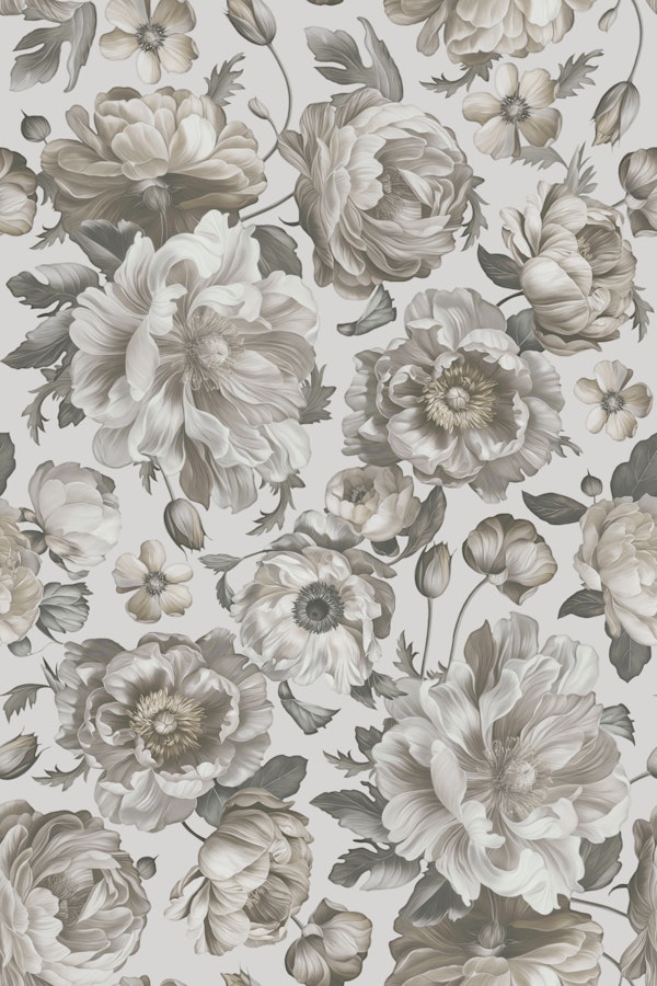 Dark Academia Opulent Ivory Flowers
