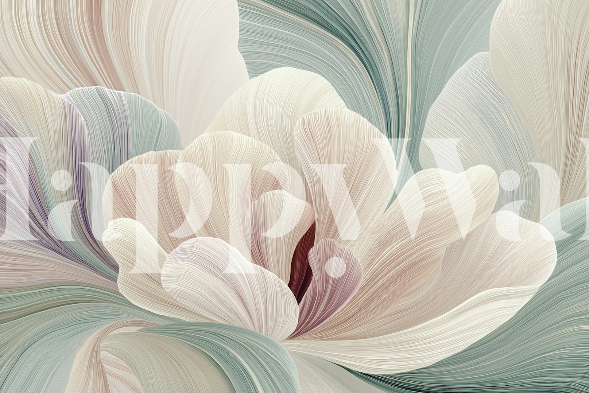 Flora Waves - Vintage wallpaper in a room