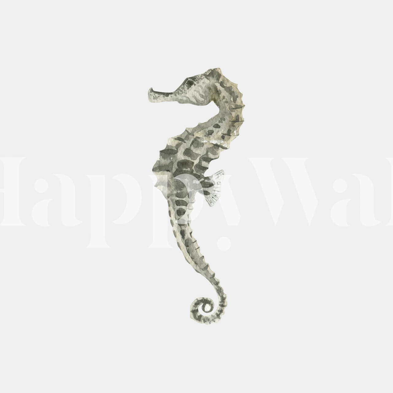 Seahorse with curled tail wallpaper in a room