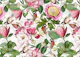 Antique Baroque Opulent flower and songbirds