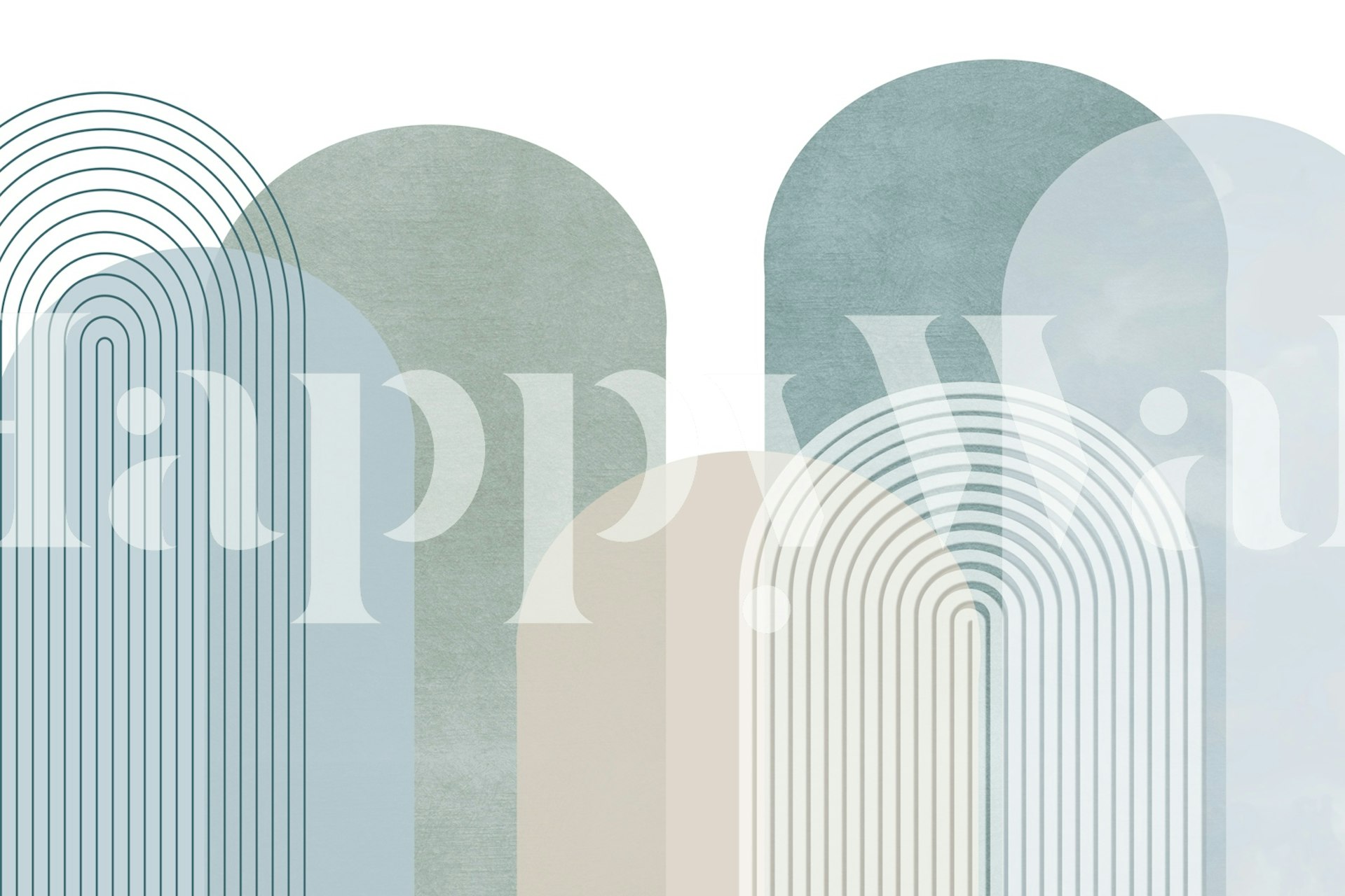 Papier peint Calming Arched Geometry dans une pièce