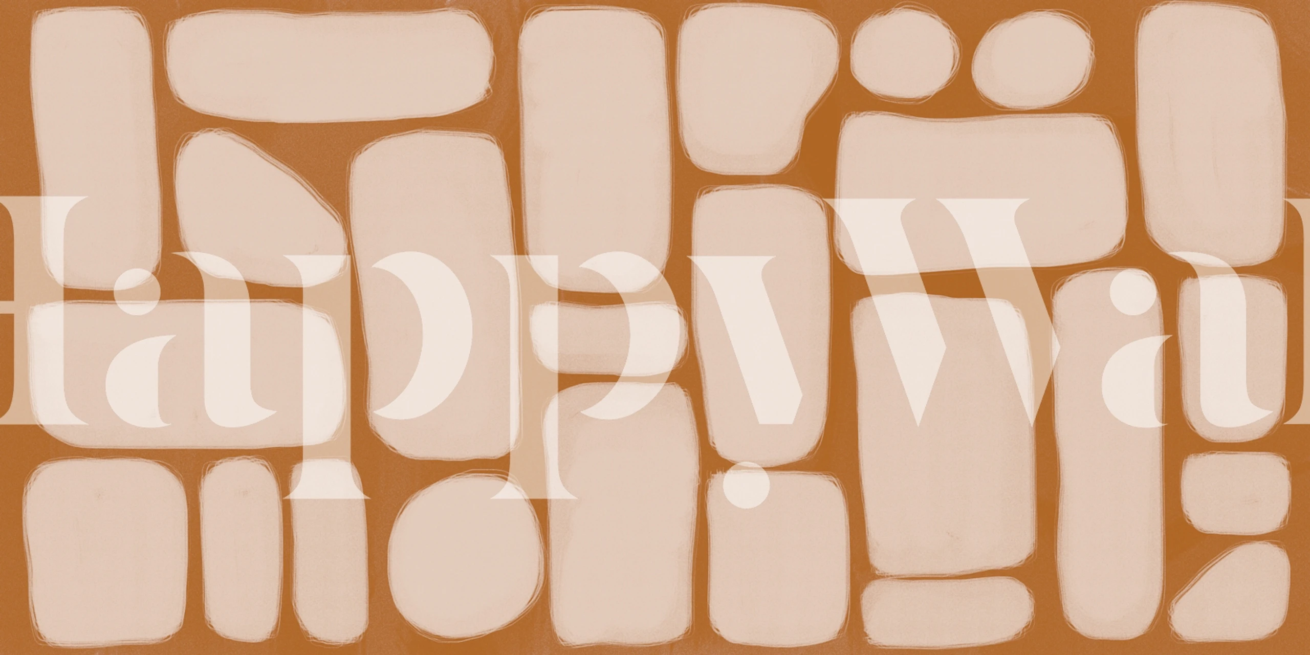 Boho Blocks Orange wallpaper in a room