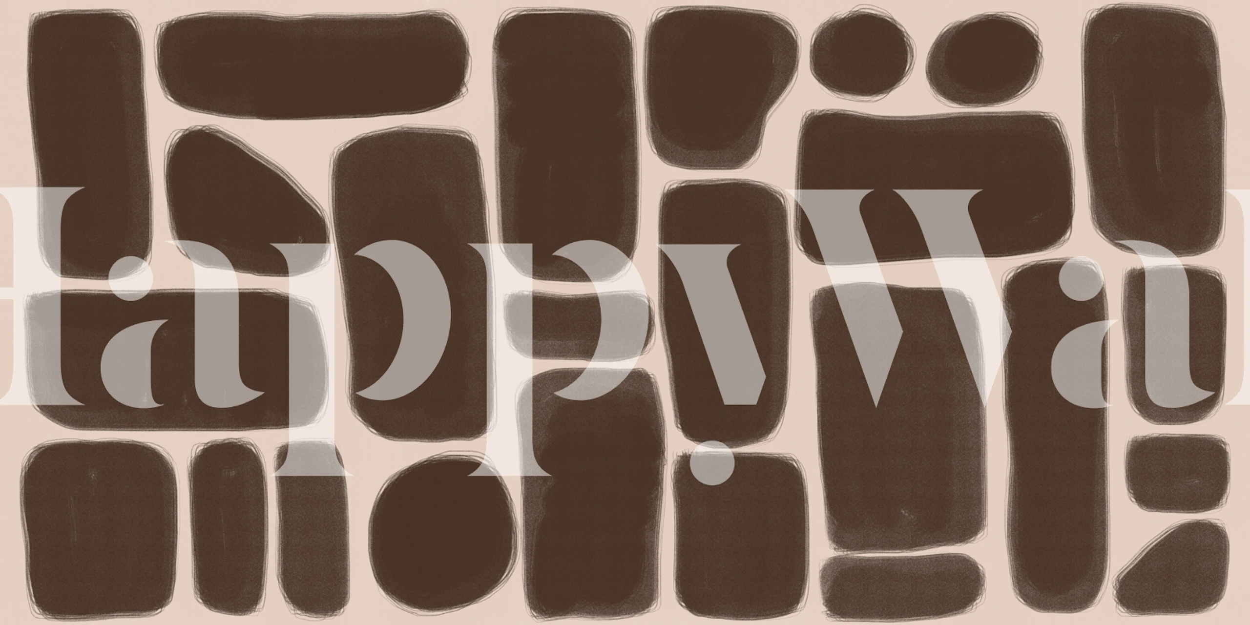 Papier peint Boho blocks brown dans une pièce