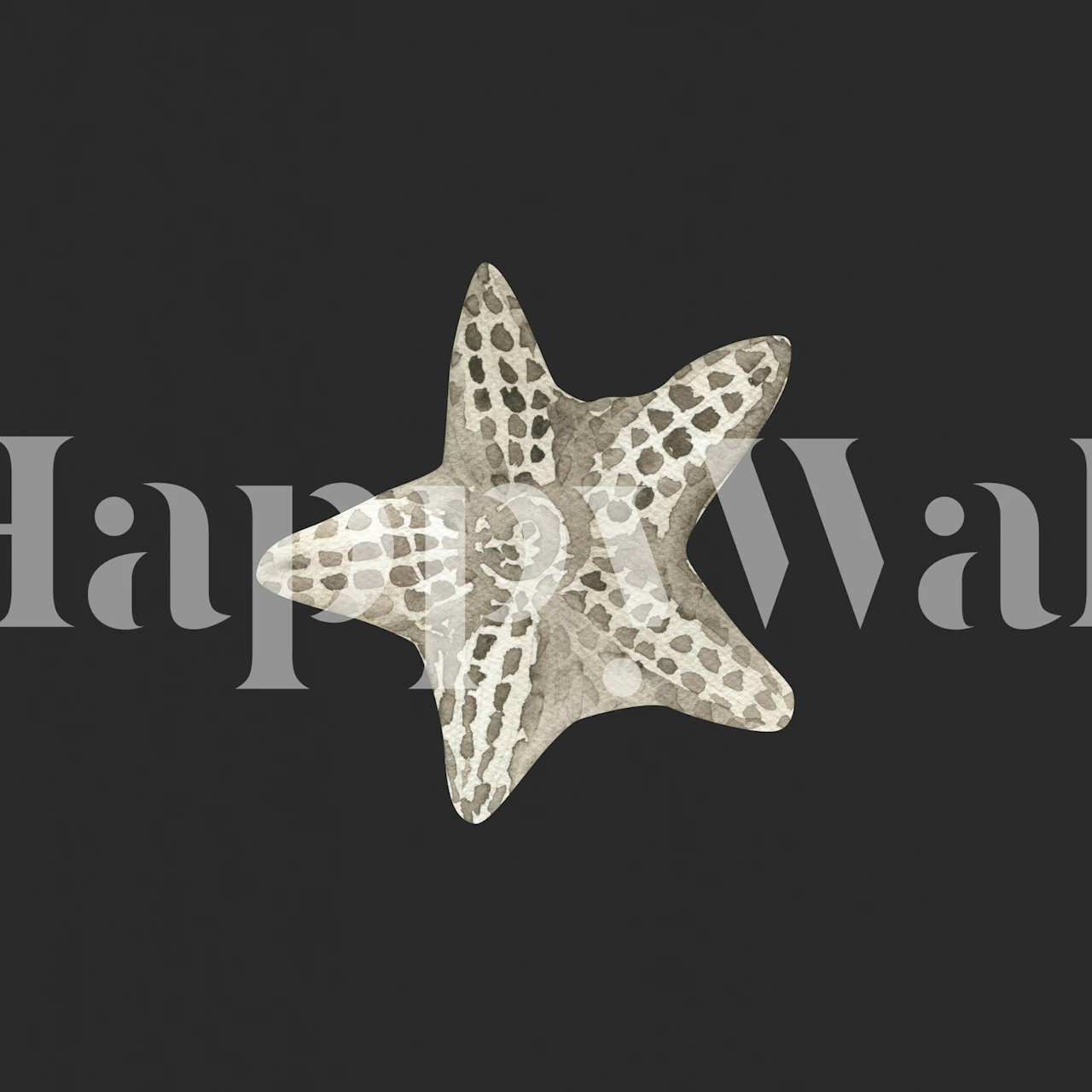 Ocean starfish illustration wallpaper in a room