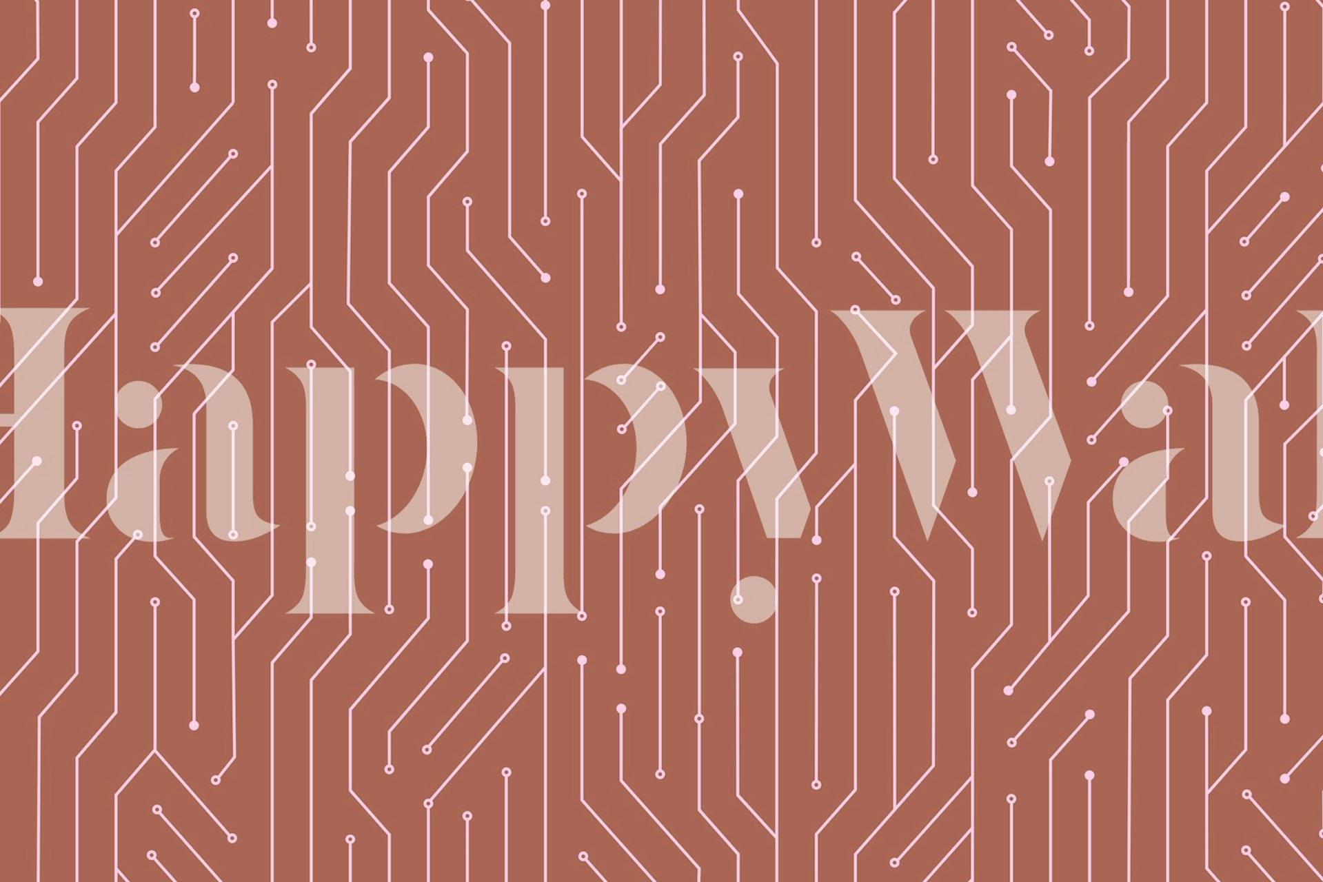 Pink geometric circuit board design wallpaper