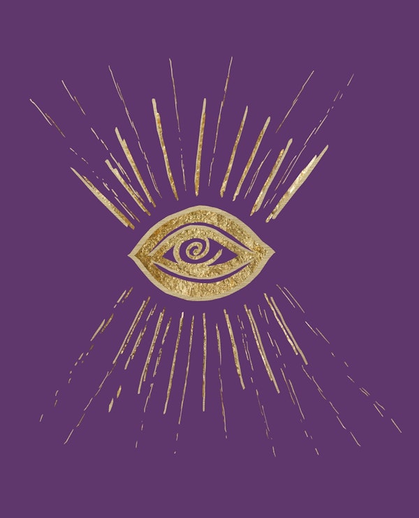 Evil Eye Gold on Purple 1