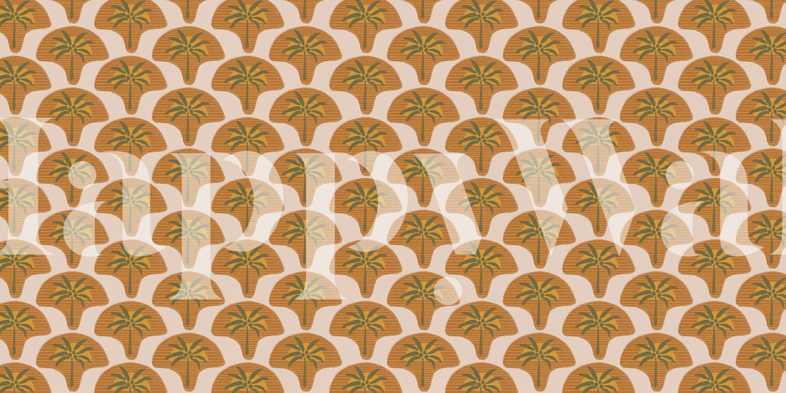 Retro Palmtree wallpaper pattern in a room