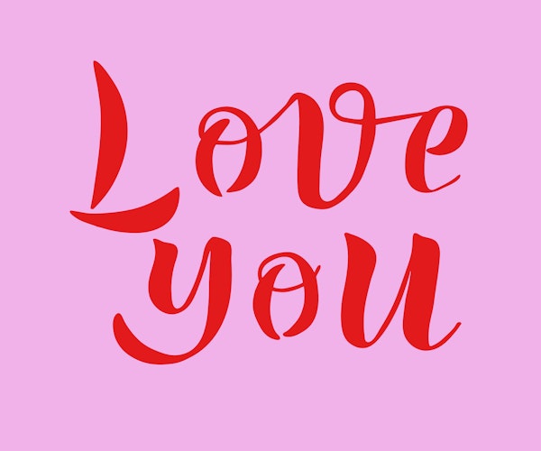 Bold Red Love Handwriting