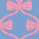 Bold pink geometric coquette bows on blue