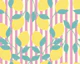 Italian Lemons on bold hot pink cream stripe