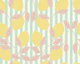 Pastel Citrus Lemons stripe on mint cream