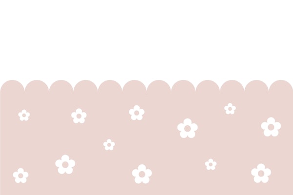 Blush Pink and White Scallop Edge Flower