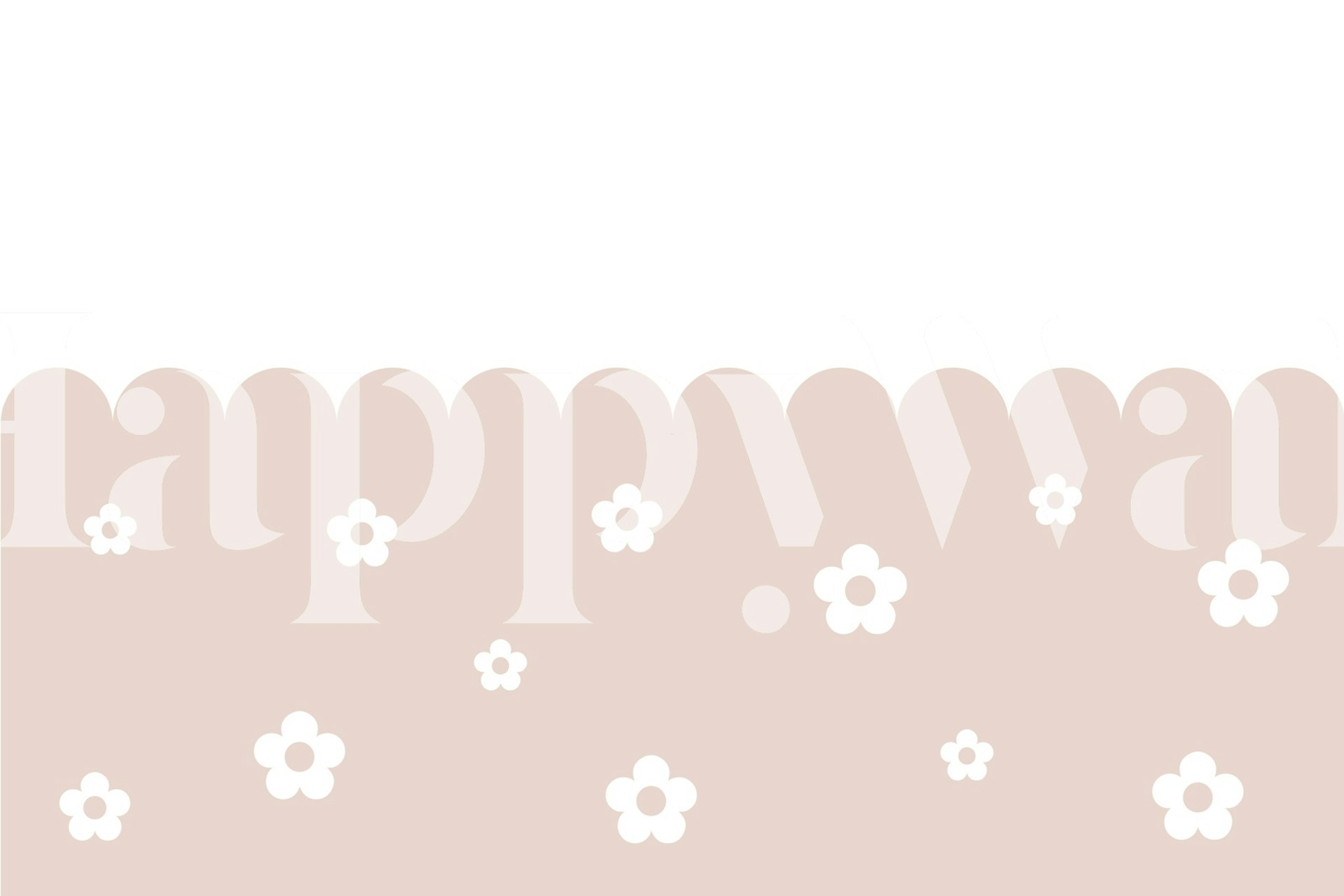 Blush Pink Scallop Edge Flower Tapete in einem Raum