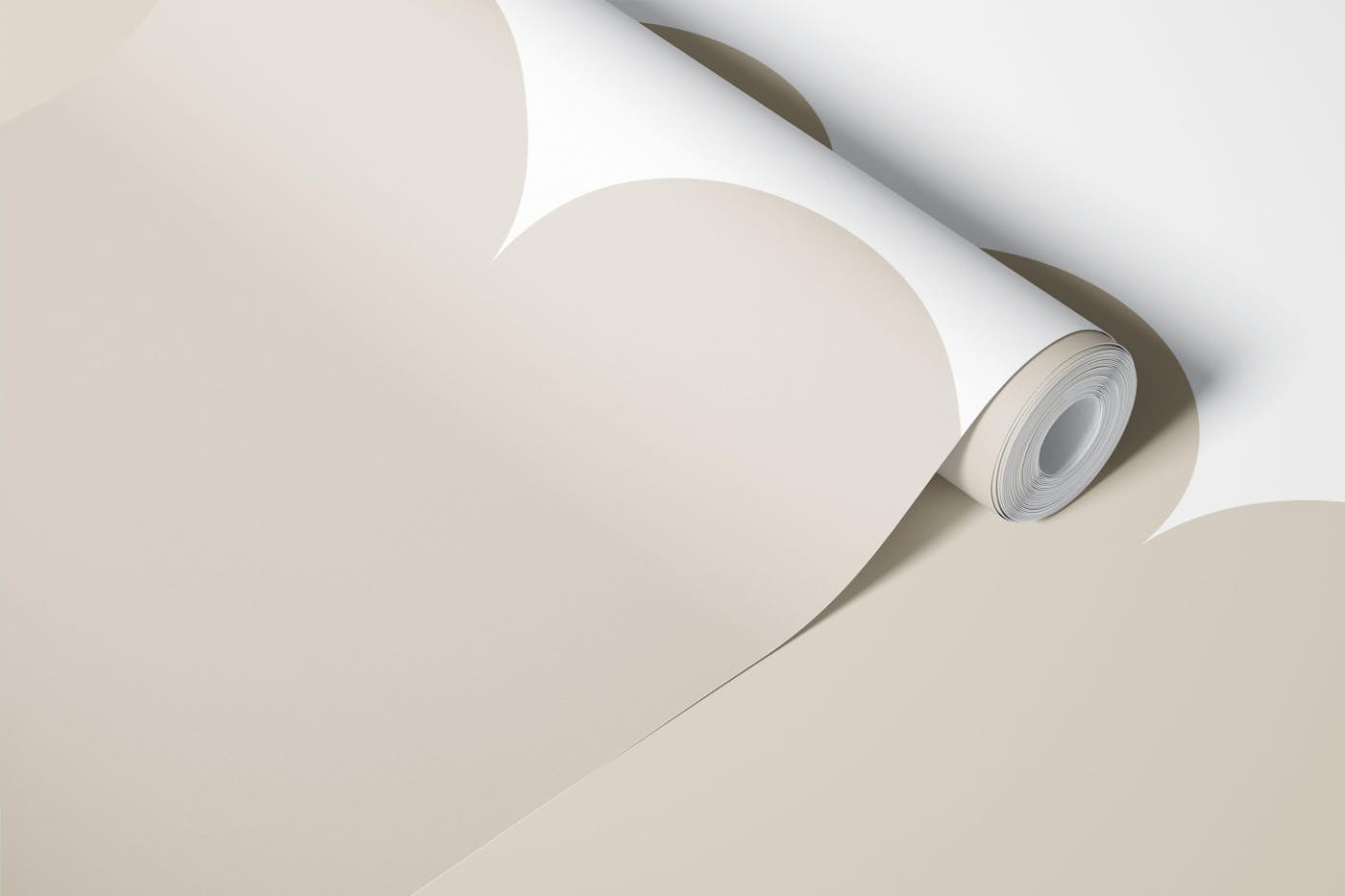 Beige and White Scallop Edge wallpaper roll