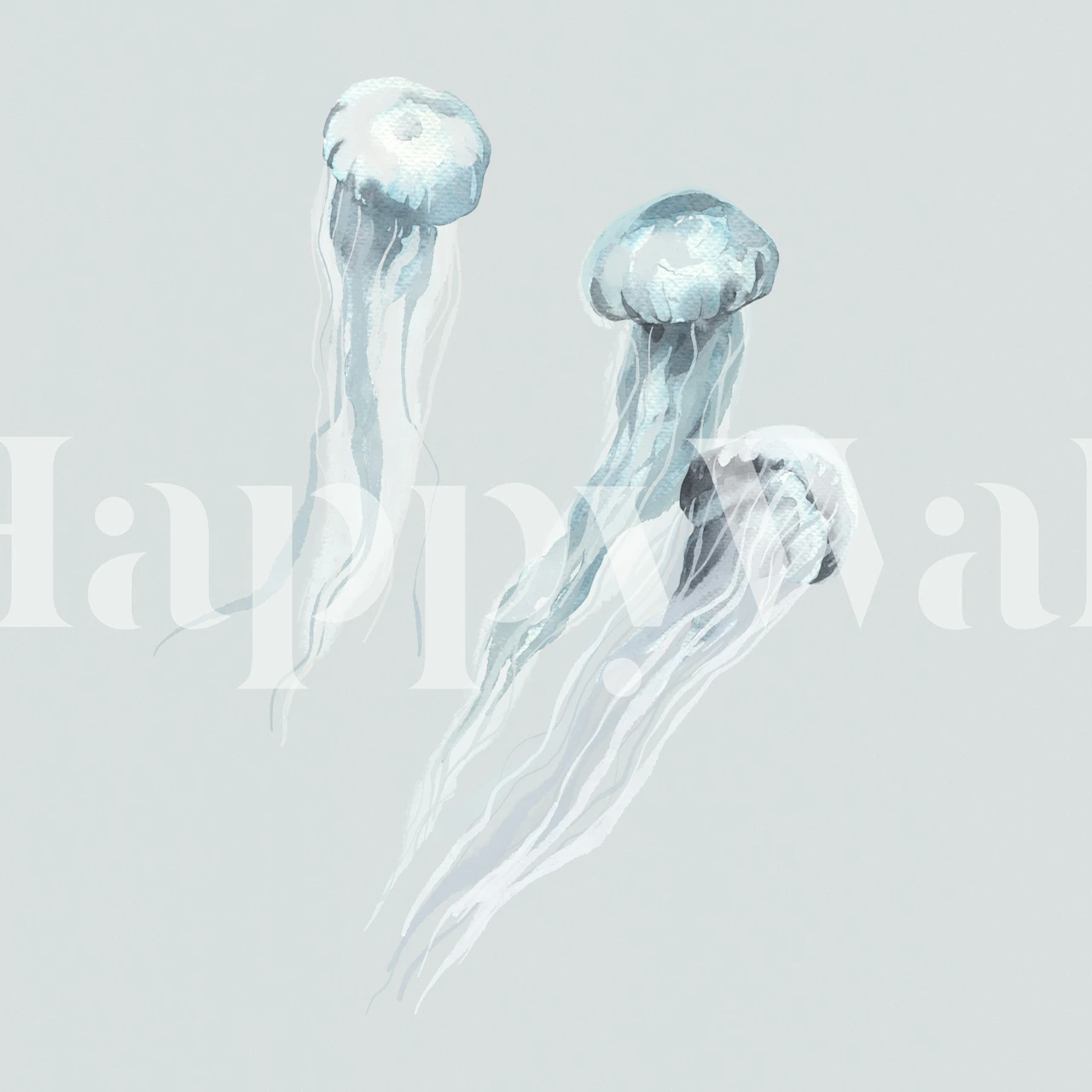 Jellyfish with Flowing Tentacles tapetdesign i modernt rum