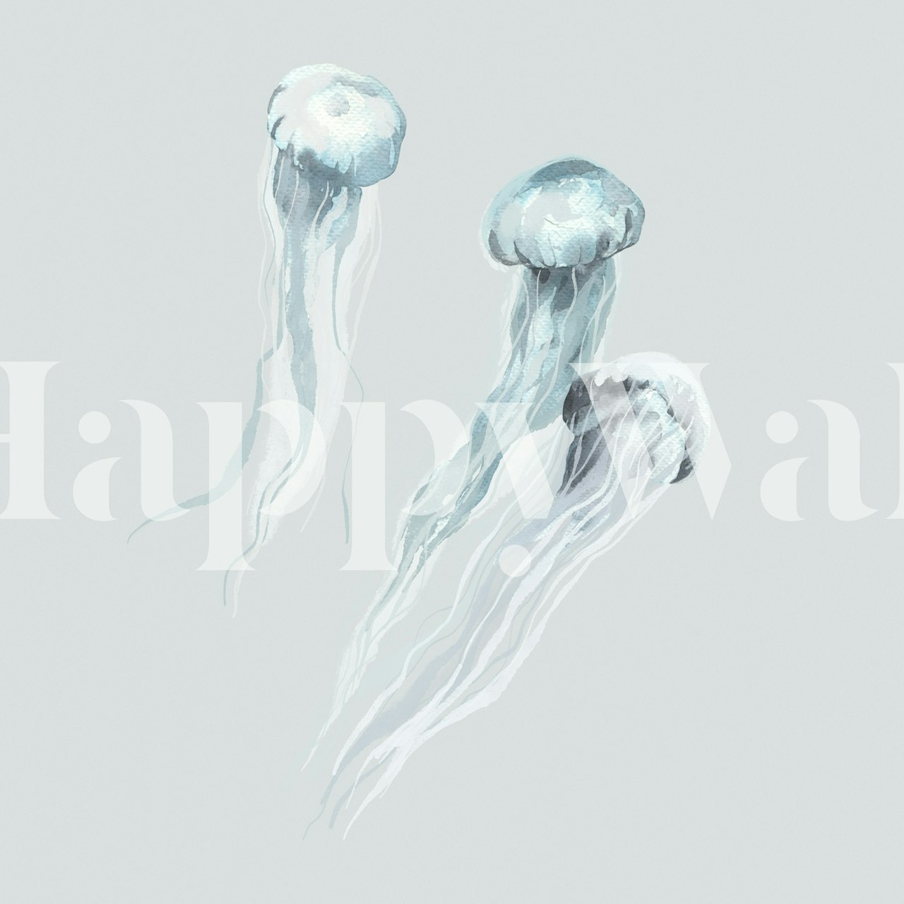 Σχεδίαση ταπετσαρίας Jellyfish with Flowing Tentacles σε μοντέρνο δωμάτιο